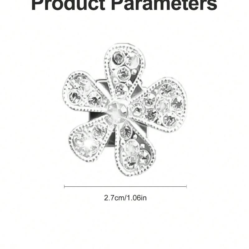 6PCS/5PCS/3PCS/1pc Rhinestone Flower Car Air Vent Decor, Crystal Rhinestone Vehicle Air Vent Outlet Clip