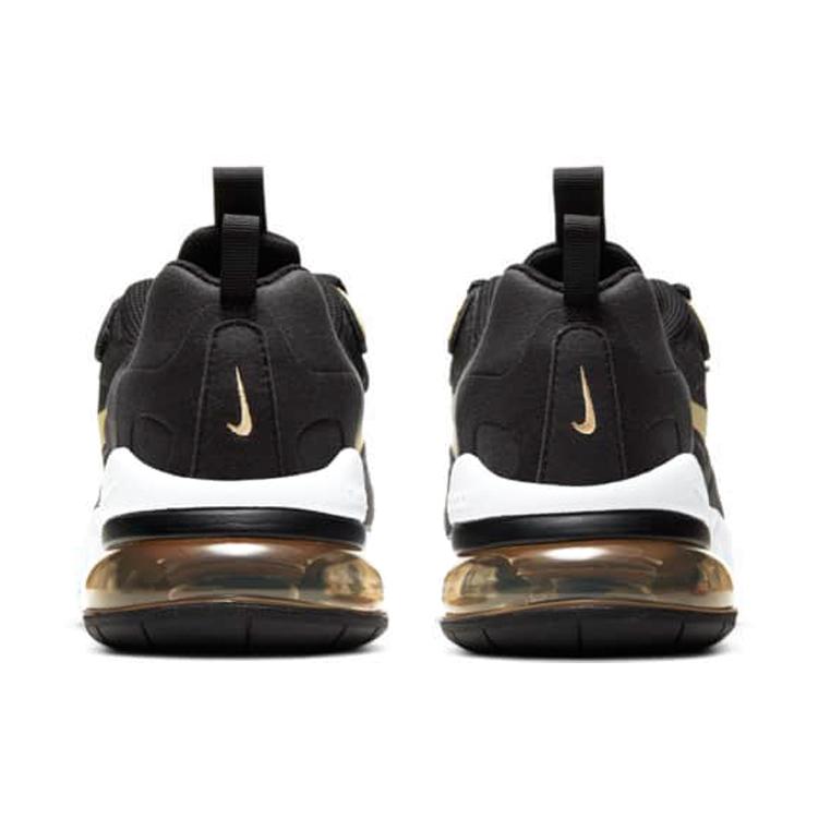 New Nike Air Max 270 React Black Metallic Gold Star GS BQ0103-018