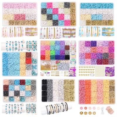 24-Grid Clay Bead Bracelet Kit: DIY 3mm Beads In 23 Colors for Jewelry Making
