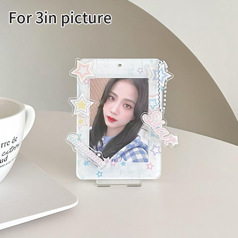 Arylic Photocard Holder 3 Inch Kawaii Photo Frame Picture Protector Card Case Idol Star Photo Binders Photo Packaging Supplies