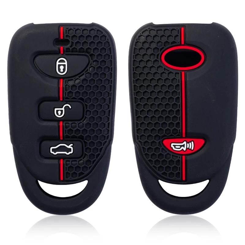 Silicone 3+1 Buttons Car Remote Key Case Shell Fob Cover for Kia Sorento Soul Carens Hyundai Tucson Sonata Santa FE Carens