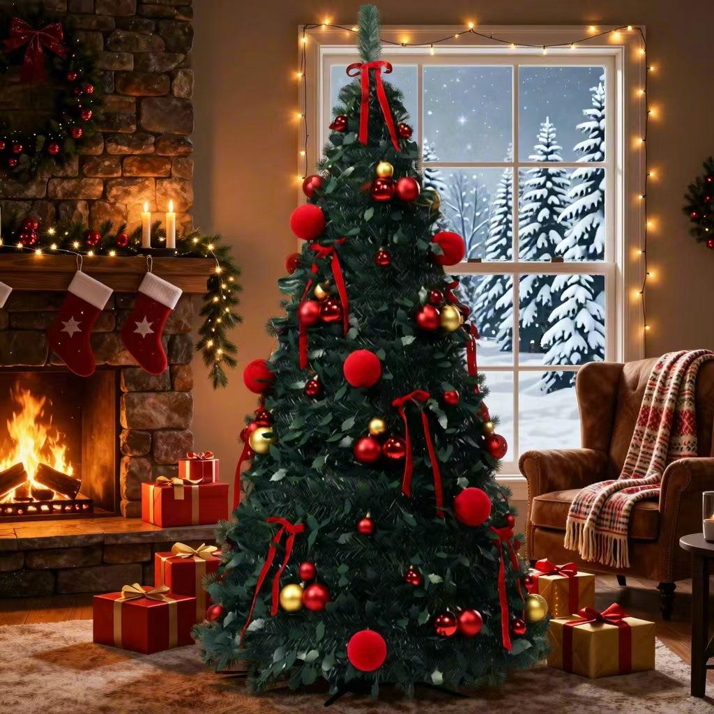 Automatic Folding Telescopic Christmas Tree with Lights for Home, Commercial, and Supermarket Decorations