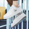 Men’s Jogging Sports Shoes Street Style Khaki Running Sneakers Faux Leather Retro White Print Plus Size Skate Board Shoes