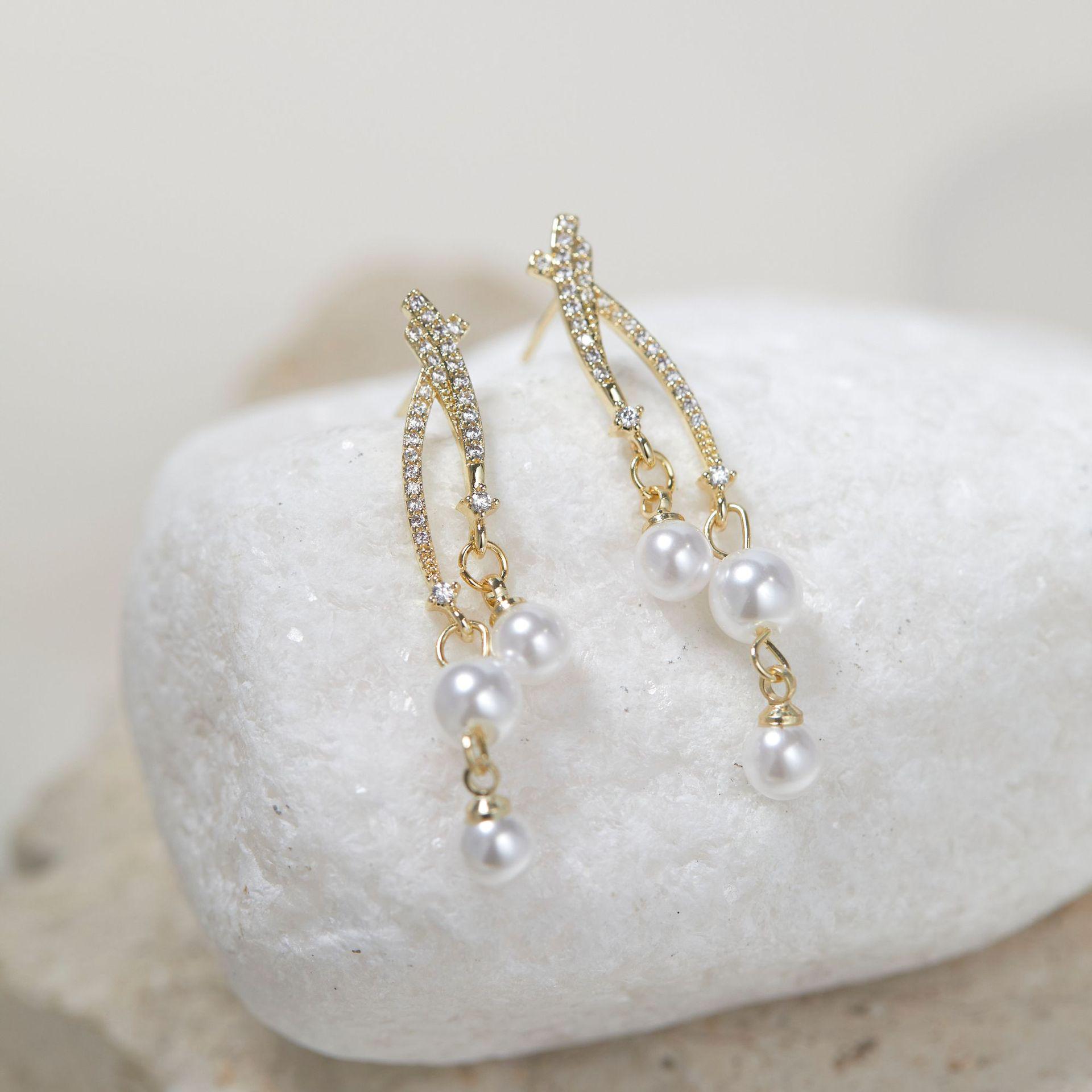

Galaxy Pearl Earrings: Elegant Long Studs & Ear Clips for Non-Pierced Ears