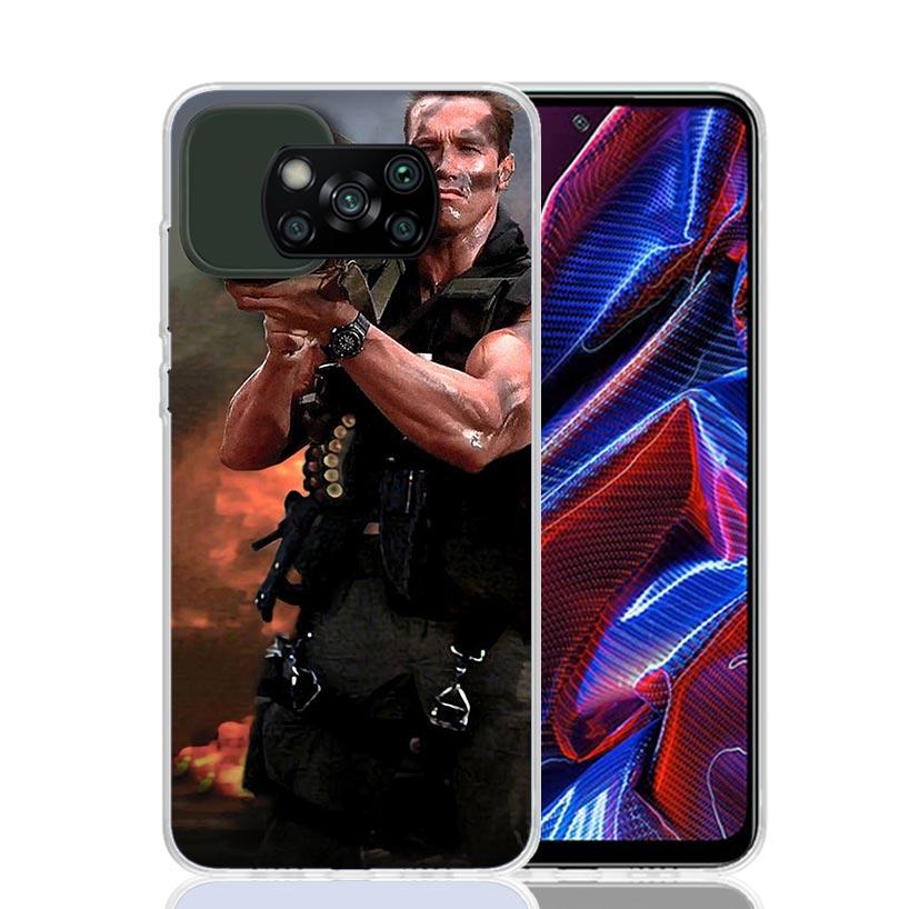 Arnold Schwarzenegger Terminator Phone Case For Xiaomi Poco X7 X6 X5 Pro F7 Ultra Redmi 15C 15 13 13C 12 12C 10 10A 10C 9 9A 9C