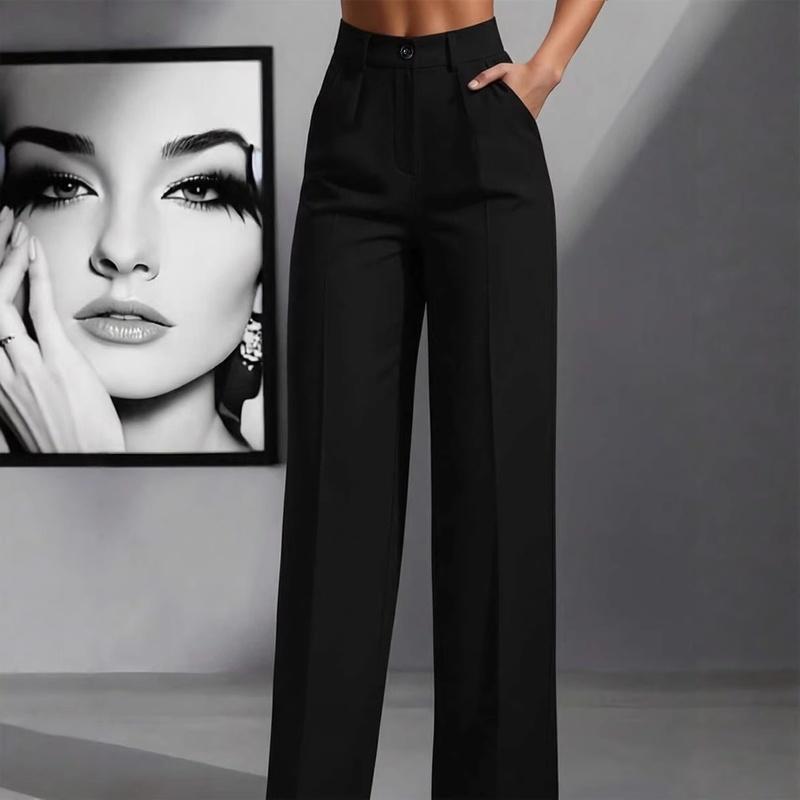 Women's High Waist Wide Leg Pants Tailored Flowy Trousers Casual Work Pants