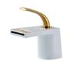 Waschtischarmatur Gold Wasserfall Wasserhahn Badezimmerarmatur Deckmontage Badezimmer Toilette Waschtischarmatur Mischbatterie Warm- und Kaltwasserspüle Wasserhahn