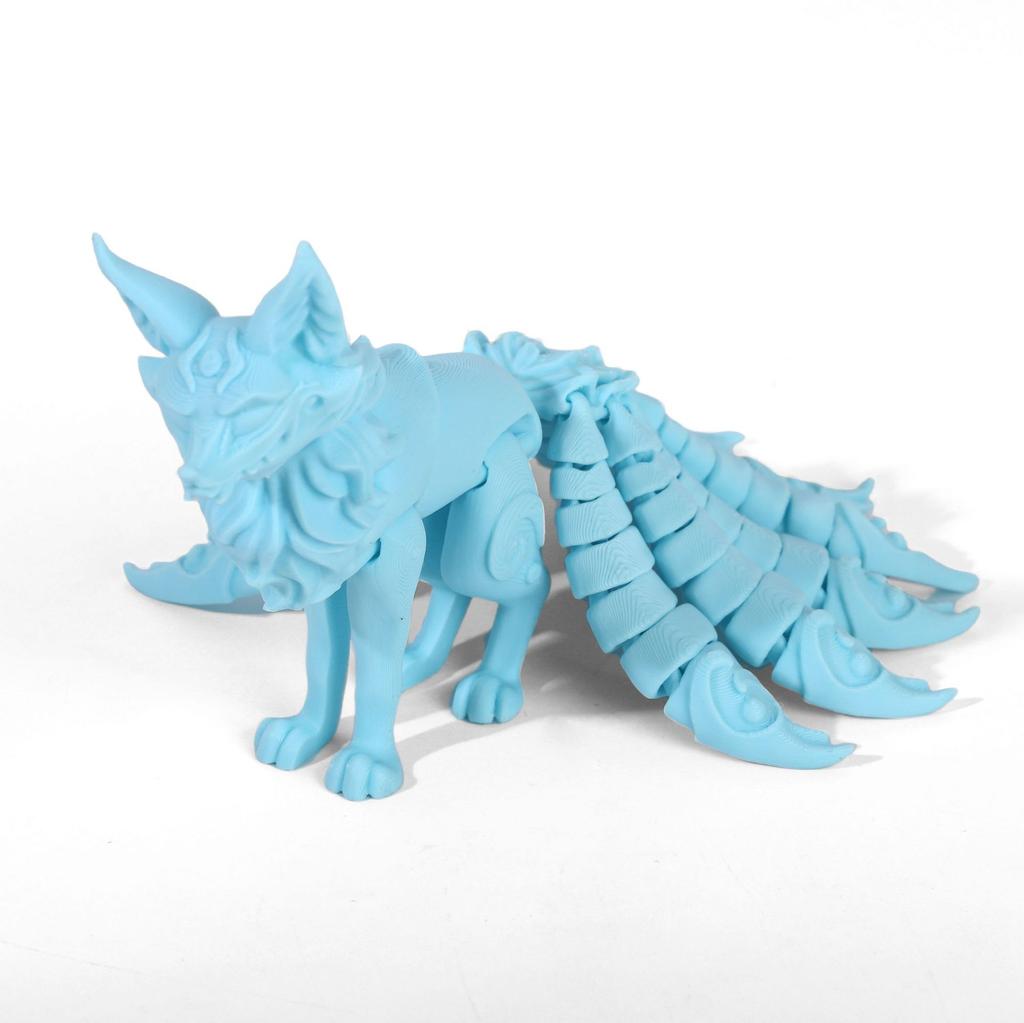 PLA 3D Printed Model Multi-jointed Movable Fine-tailed Fox Doll Multicolor Articulated Animal Figurine Desktop Decoration