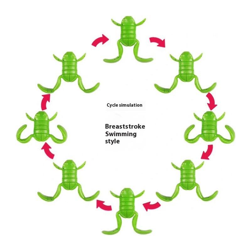 5Pcs/Set Lure Bait 10G/Piece Water Surface Kick Frog Fake Bait High Simulation Tpe Frog Soft Bait Frog-Like Stance Lure