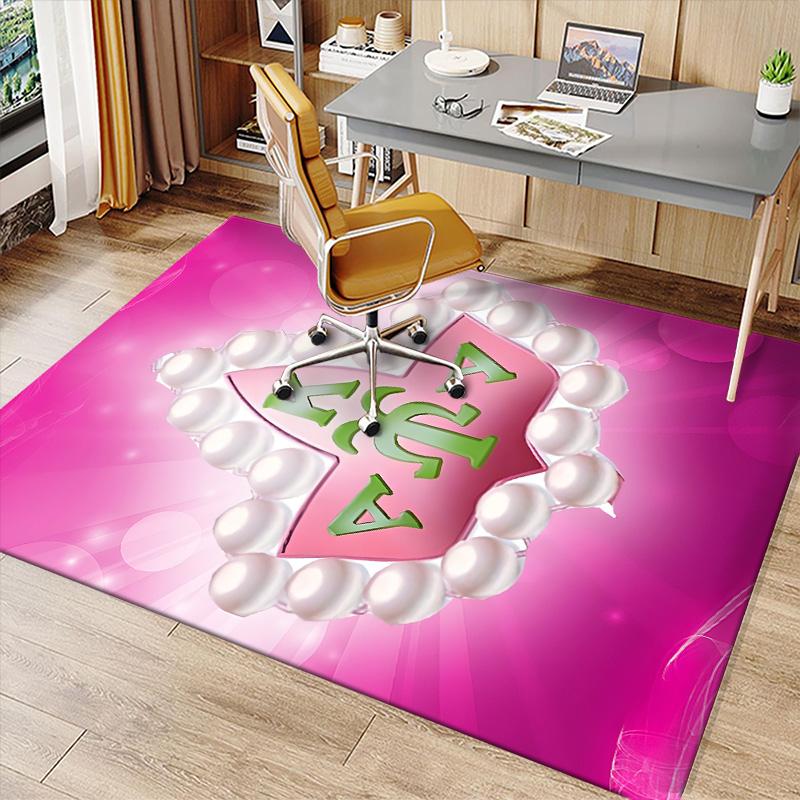 AKA Logo9 Printed Absorbent Washable Carpet, Non-Slip Bathroom Mats, Kitchen Rugs, Yoga Mat,Living Room Entrance, Camping Picnic Rugs
