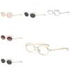 Retro Metal Elliptical Sunglasses With Uv400 For Casual Wear And Travel