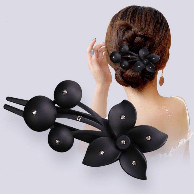 

1PC Fashion Style Cherry Flower Style Hair Clip Women s Grab Clip Back of Head Clip Large Duckbill Clip чорний