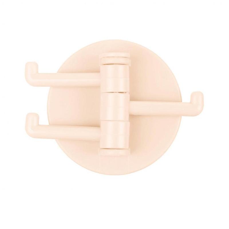 Universal Plastic Towel Hook 3-Split Rotating Holder Bathroom Door Back Hanger