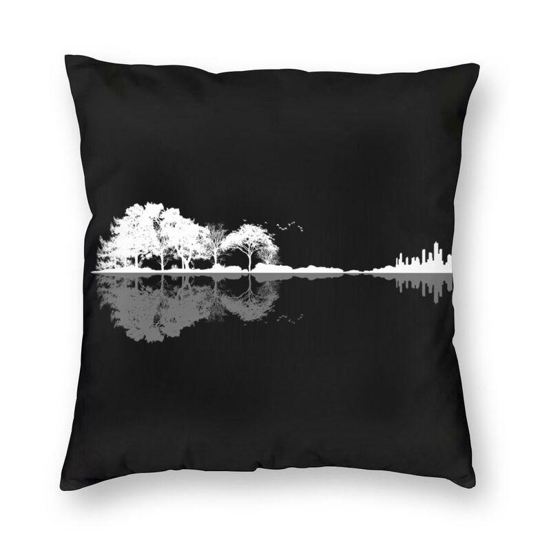 Rock Music 3D Guitar Cushion Cover 45X45 Home Decorative Print Music Note Throw Pillow Case For Sofa Double-Sided