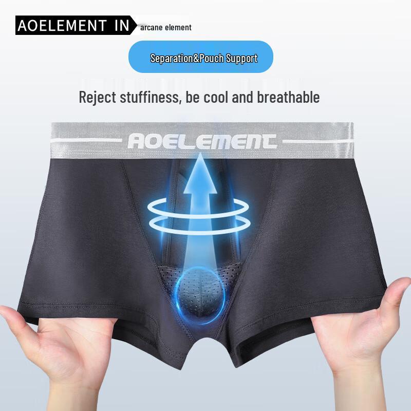 Ao Yuansu Men's Modal Separated Scrotal Support Boxers 3-Pack