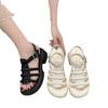 Internet celebrity Roman sandals women's summer 2025 new fashion platform woven fairy style thick heel skirt beach shoes