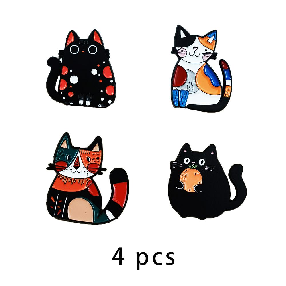 Personalized patterned cat animal brooch, cute and creative alloy drip oil badge versatile accessory cartoon decoration