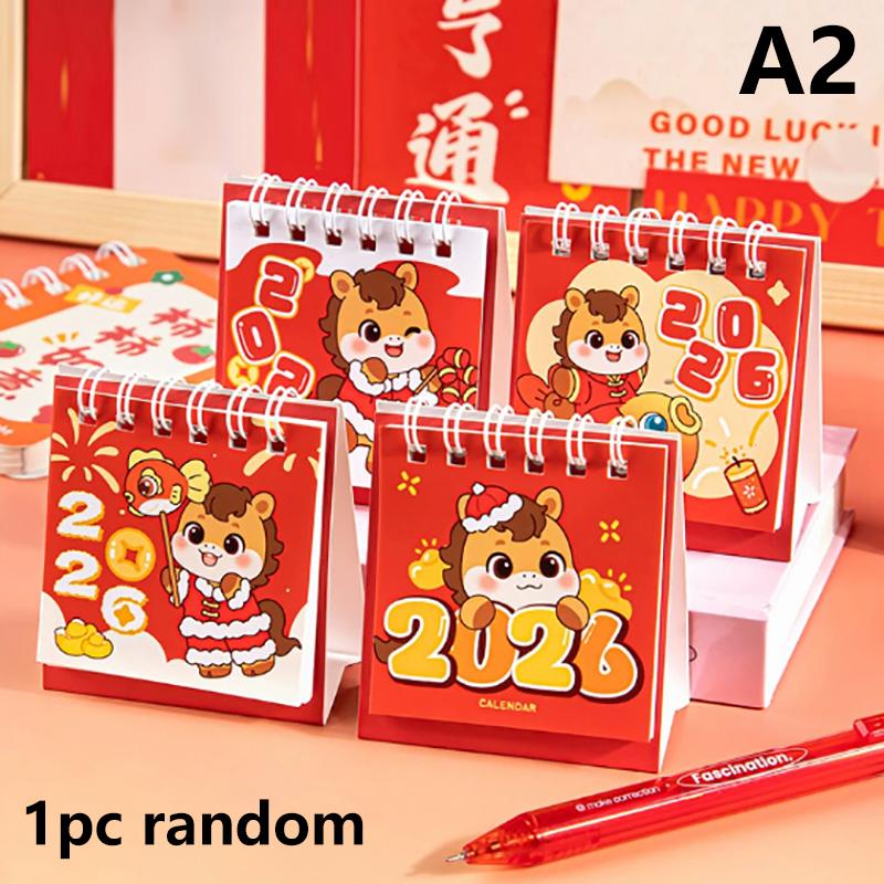 

2026 Cute Capybara Horse Desktop Calendar Mini Portable Coil Calendar Books Girlish Heart Time Management Desk Decorations