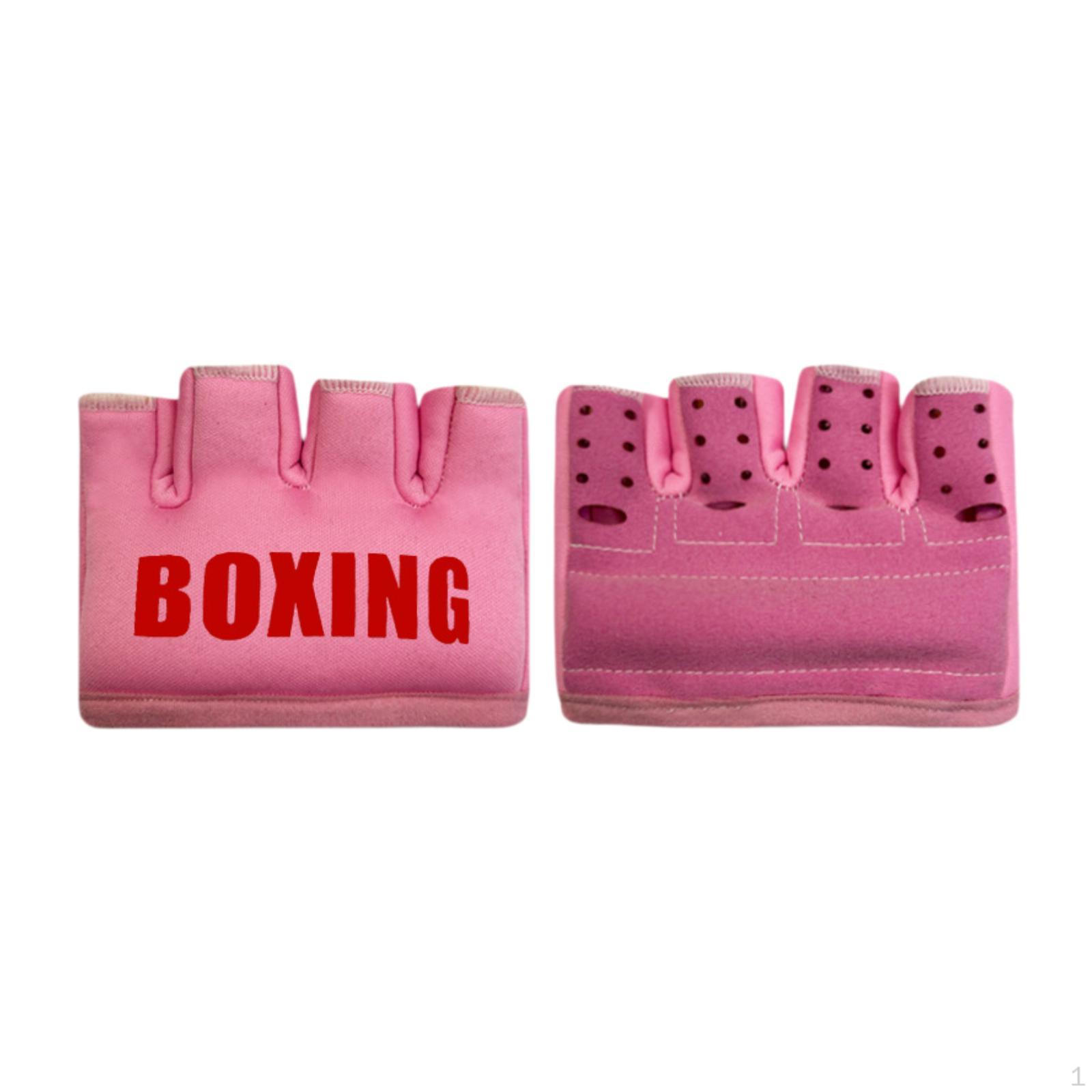 

Boxing Gloves Fight Adult Watch Fitness Training Women Men Half Finger Glove рожевий