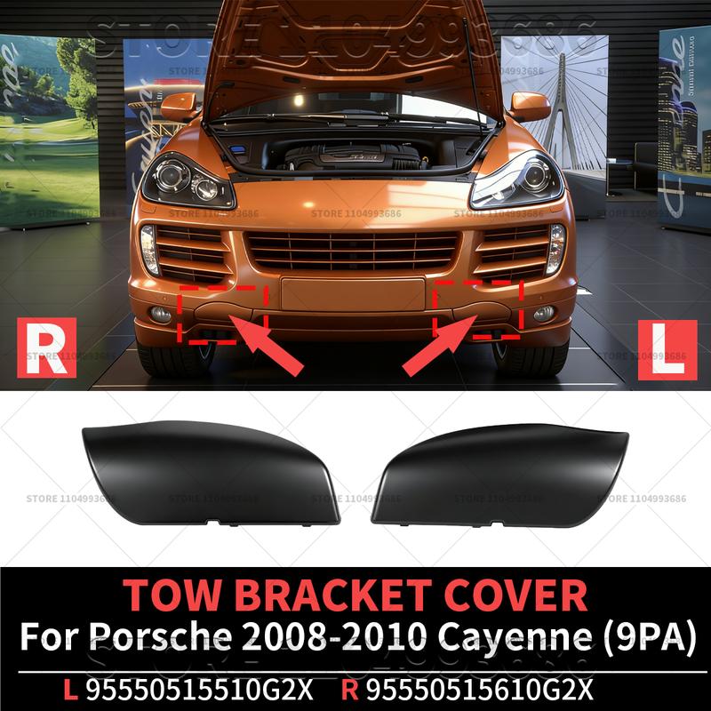 For Porsche 2008 2009 2010 Cayenne GTS S Turbo (9PA) Tow Bracket Cover OEM 95550515510 95550515610 95550515510G2X 95550515610G2X