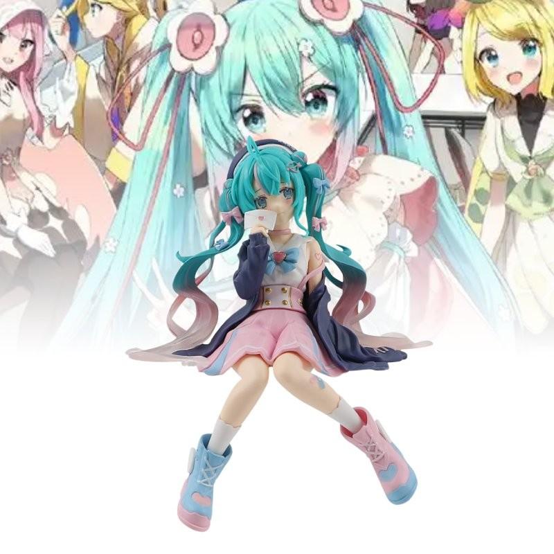 Adorable Hatsune Miku Pink Sitting Pose Pvc Figure For Collectors And Fans
