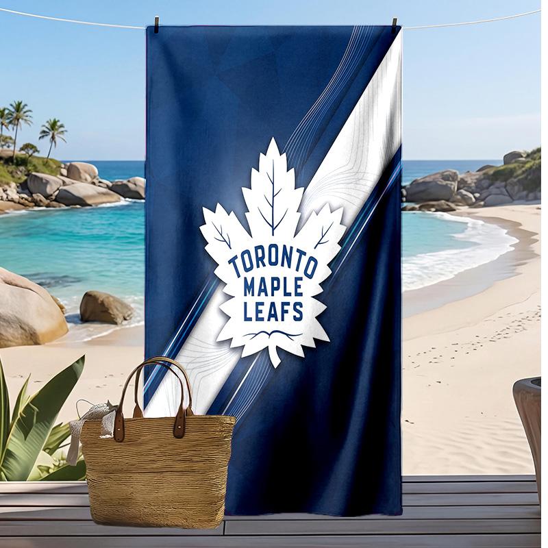 Asciugamano da Spiaggia Stampa Toronto Maple Leafs Morbido Portatile Asciugatura Rapida?Asciugamano Asciutto Per Piscina Vacanza Estiva Sport all'Aperto