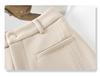 Pantalon beige large en laine pour femme - Automne/Hiver 2024 Mélange cachemire, ample et confortable.