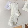 1 Pair Comfortable Thermal Crew Socks Solid Color Knitting Socks Fashion Wool Socks  Winter Autumn
