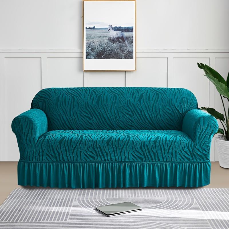 1 Piece Sea Wave Skirt Stretch Sofa Cover, Non-Slip All-Inclusive Dust Cover, Bedroom Living Room Home Decoration