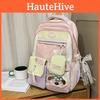 Adorable Girl Student Backpack With Color Blocked Letter Patter Design For School And Travel