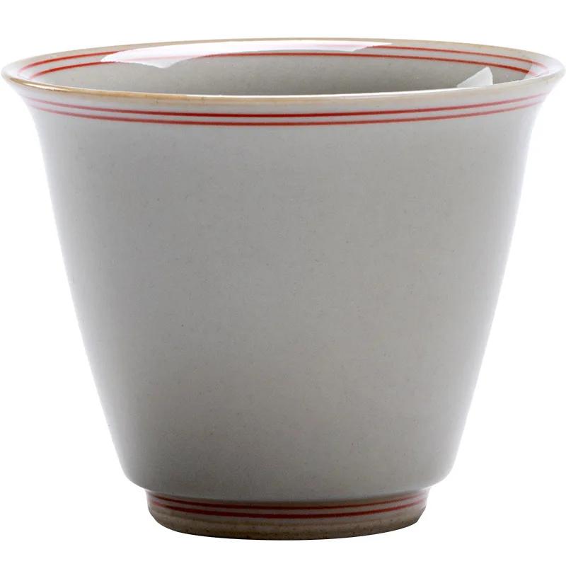 Tea Cup Tea Cup Kung Fu Tea Set Hand Painted Double Line Master Cup Home Tea Ceremony Personal Small Size Tea Cup Bowls
