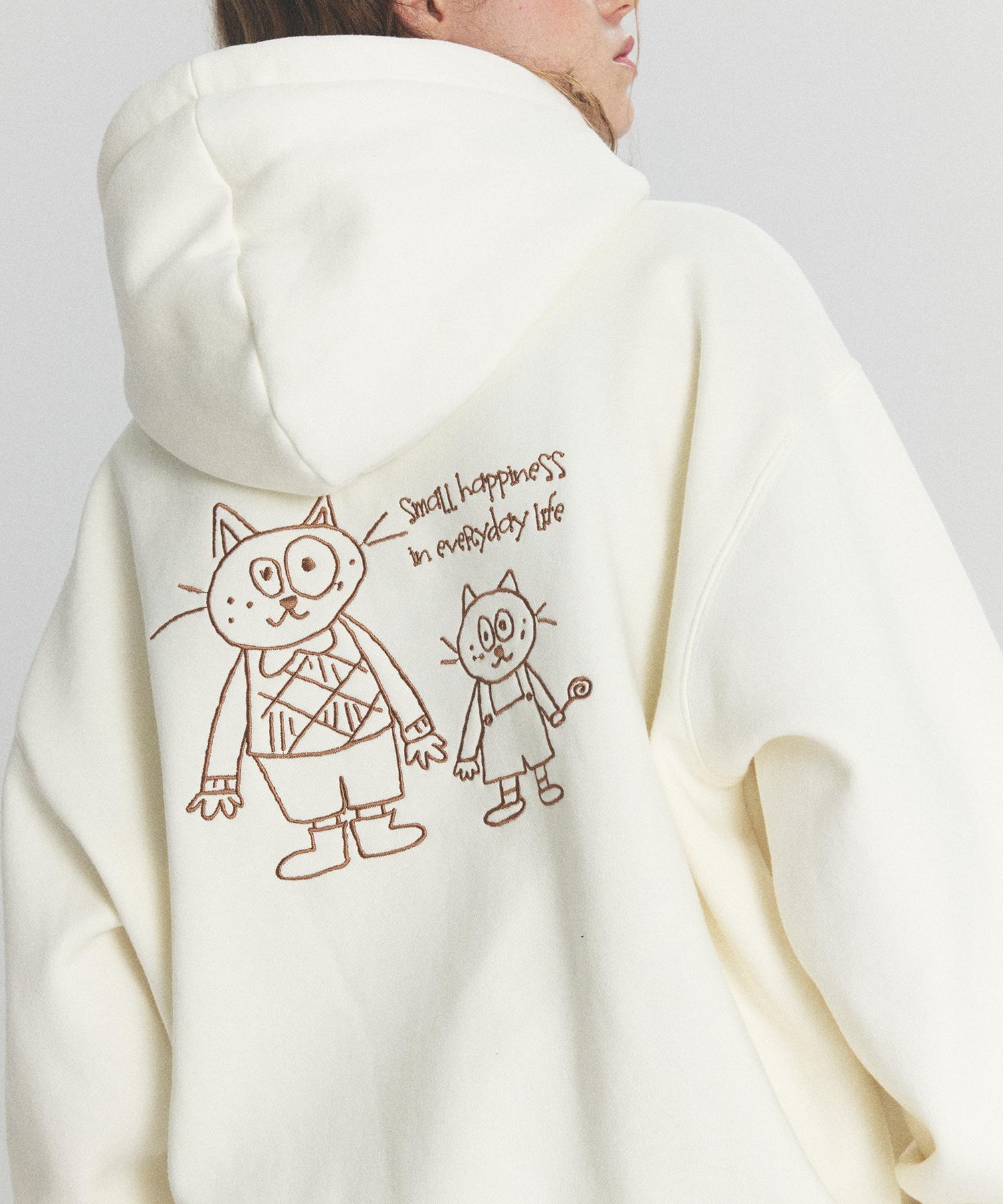 Худи Compagno Daily Together с вышивкой, кремовый Cream/L
