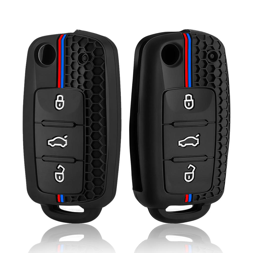 Silicone Car Key Case Cover Shell For Vw Volkswagen Polo Golf Passat Beetle Tiguan Jetta Seat Leon Altea Skoda Octavia Kodiaq