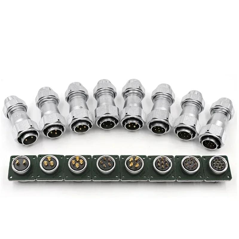 WEIPU WY20 TE/Z M20 Waterproof Connector 2 3 4 5 6 7 9 12 Pin Industrial Plug Socket Solar LED Auto Car Electronic Power Adapter