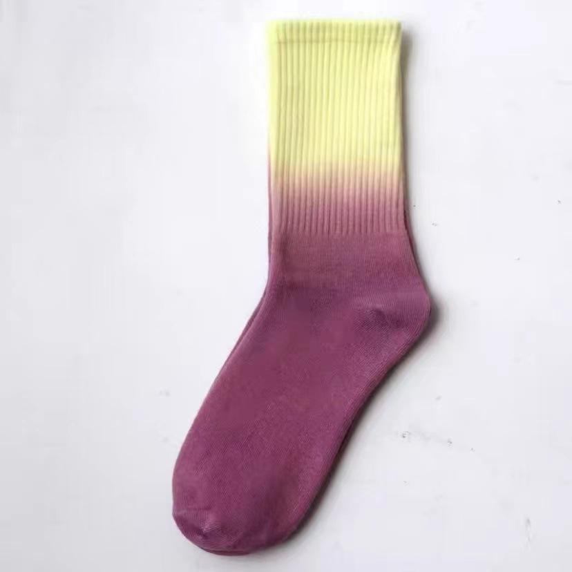 

Модні Шкарпетки з Градієнтом Tie-Dye від Бренда Середньої Довжини до Труби Однотонні Шкарпетки для Вуличного Скейтбордингу Баскетболу Шкарпетки з Відкритими Пальцями One size fits all