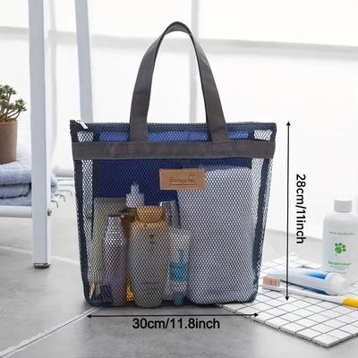 1Pc Lightweight Mesh Shower Bag With Quick Dry Technology Portable Toiletry Tote For Gym And Travel Portable Outdoor Beach Bag