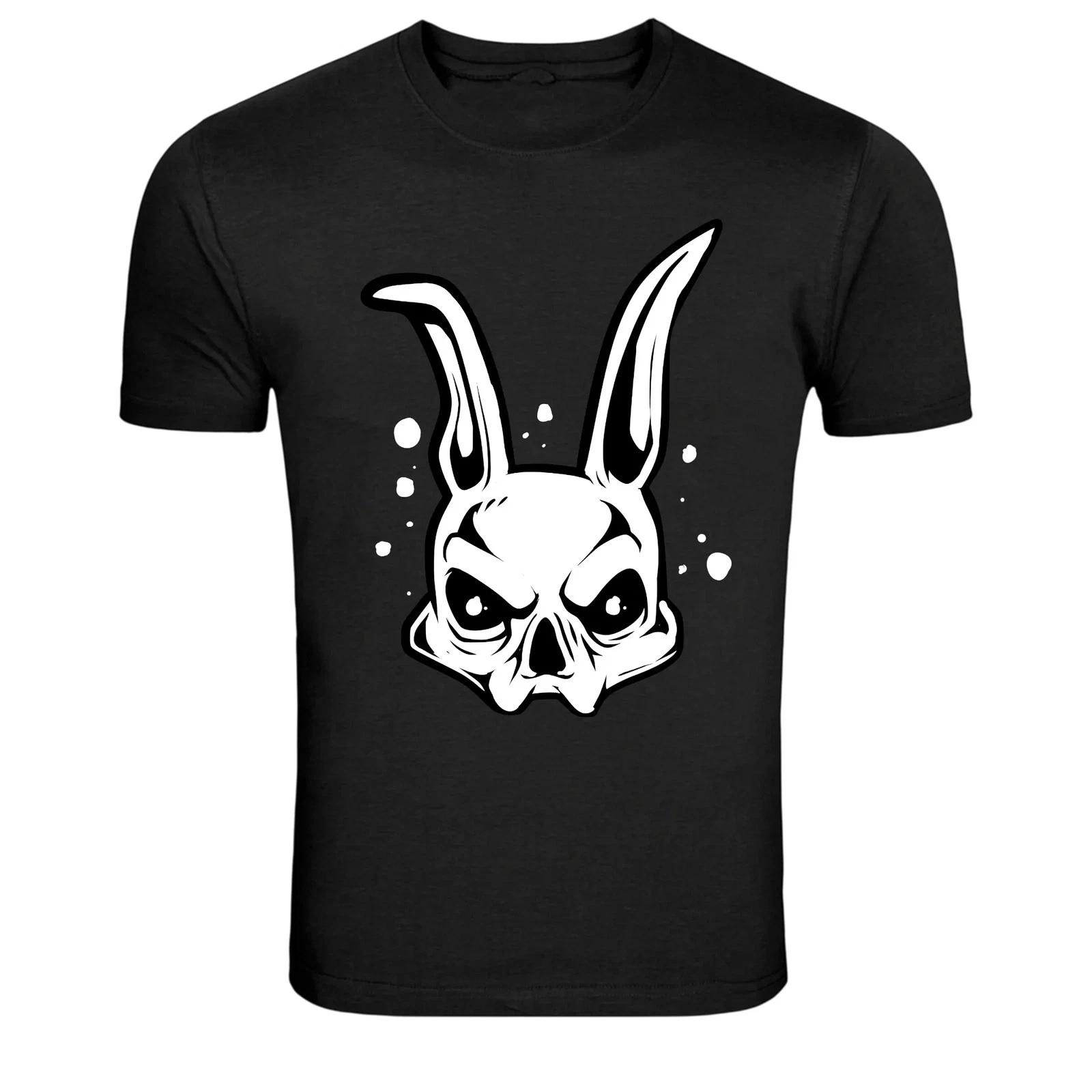 Angry Bunny Skull Minimal Graphic T-Shirt L