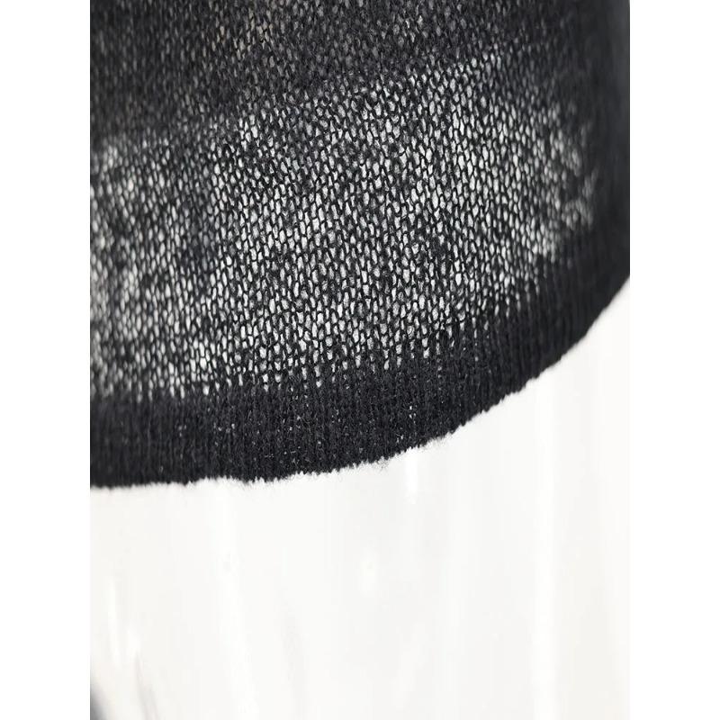 Women Elegant Soft O-Neck Sweater Autumn Winter Perspective Knitwear Pullover Long Sleeve High Street Knitwear