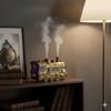 Vintage Locomotive Jellyfish Ring Spraying Ultrasonic Aromatherapy Machine with Dual Spray Ports Flame Essential Oil Small Train Humidifier