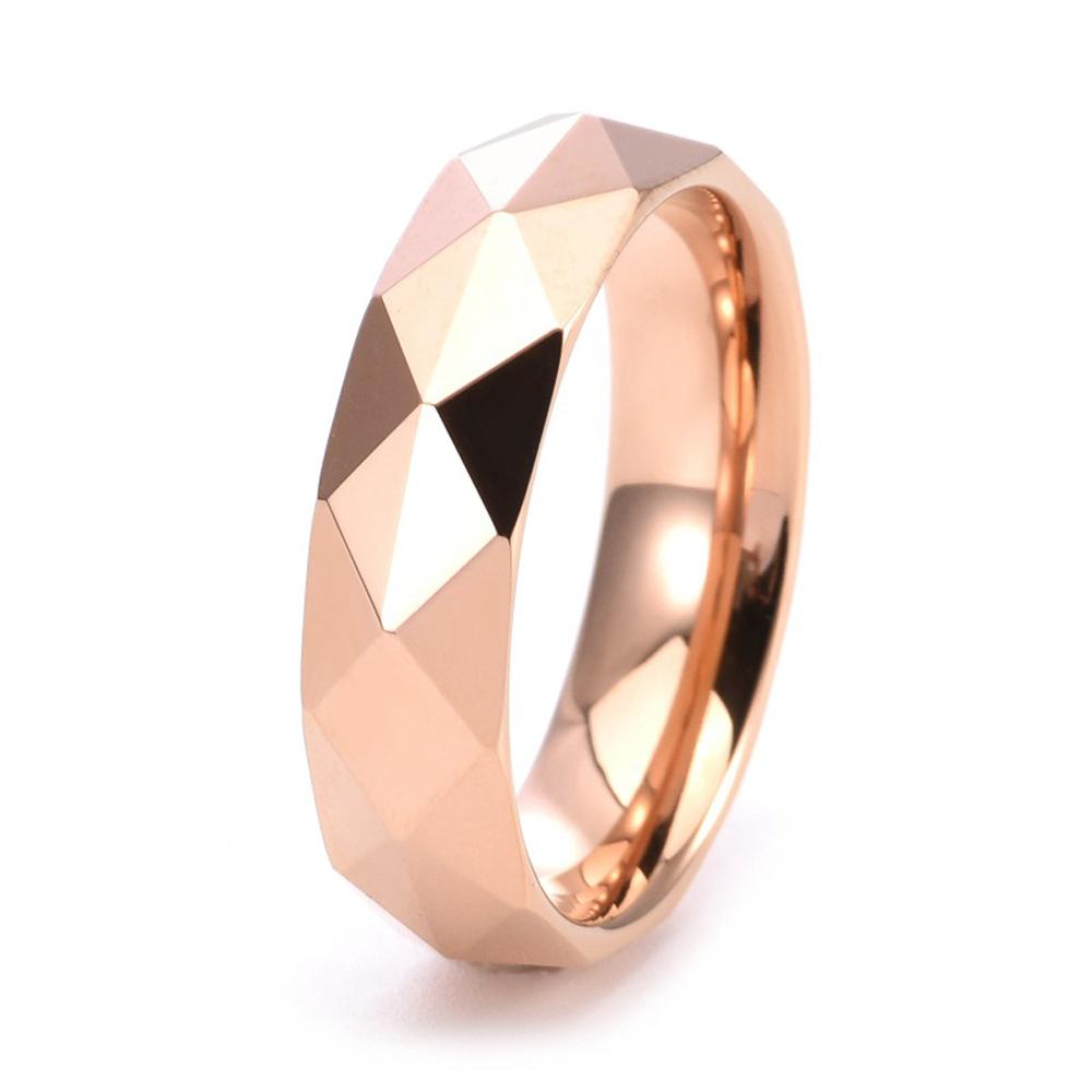 Мужское геометрическое фацетированное кольцо из карбида вольфрама Уникальное кольцо из вольфрамовой стали с огранкой бриллиантовой формы Готовый товар Уникальное геометрическое кольцо 6