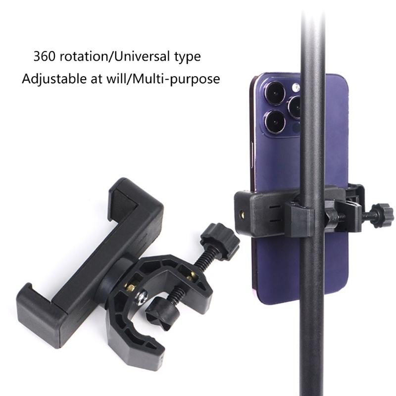 360 Swivels Phone Holder For Camera Flash Mounts Tripod Phone Mount Brackets Expansion Clamp Phone Clip Holder