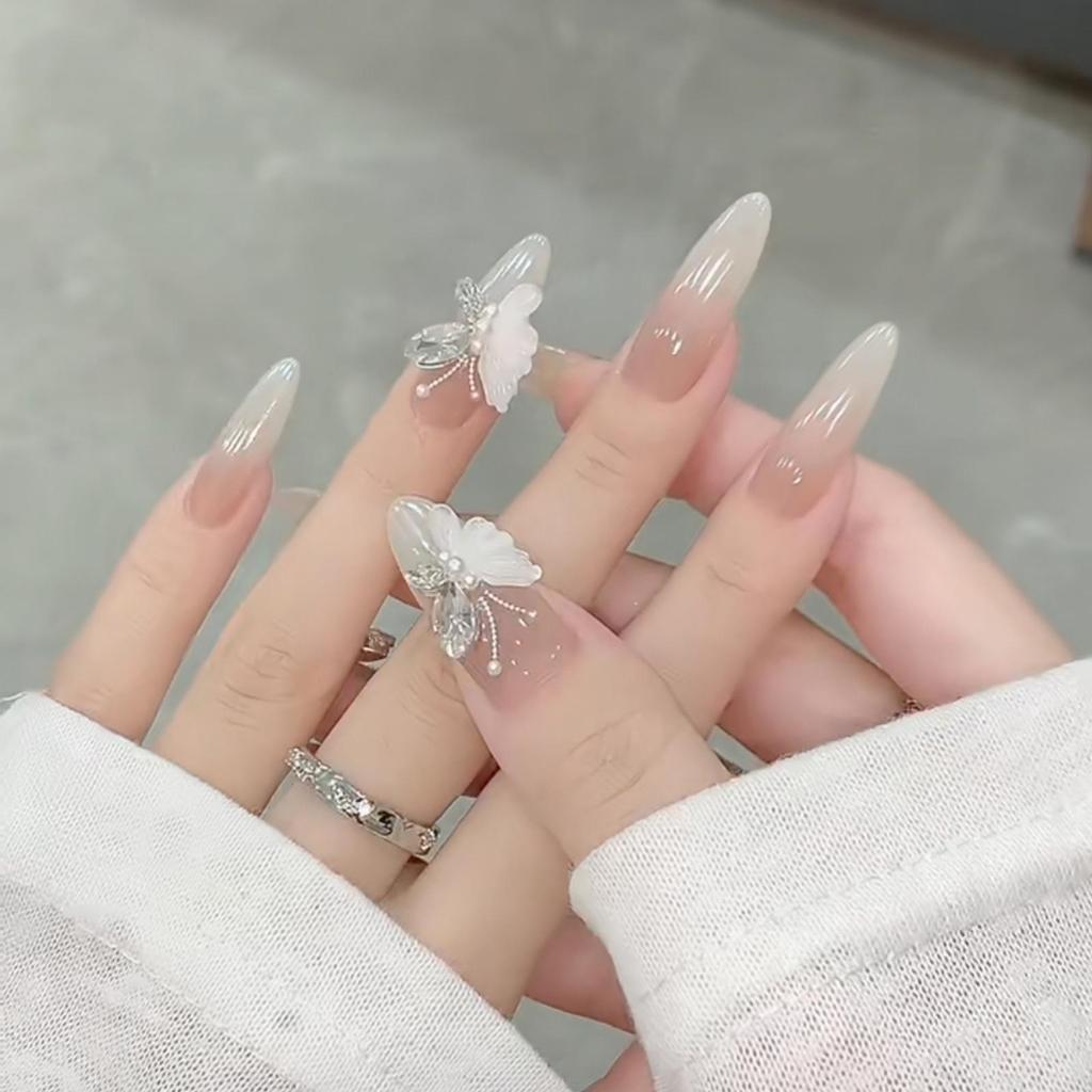 Verlaufende Bernstein-Goldfolie Abnehmbare Nagelsticker - Herbst/Winter-Kollektion