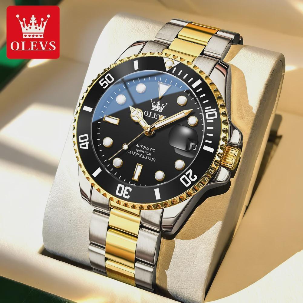 OLEVS Orologio Meccanico da Uomo Lusso Business Impermeabile Luminoso Automatico Classico Orologi da Polso Eleganti da Uomo