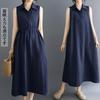 Long Dress for Polo Cooling Loose Slimming Everyday Summer [MSFQSNB] Women, Sleeveless, Neck, Fabric, Fit, Effect, Figure-Flattering, Comfortable,