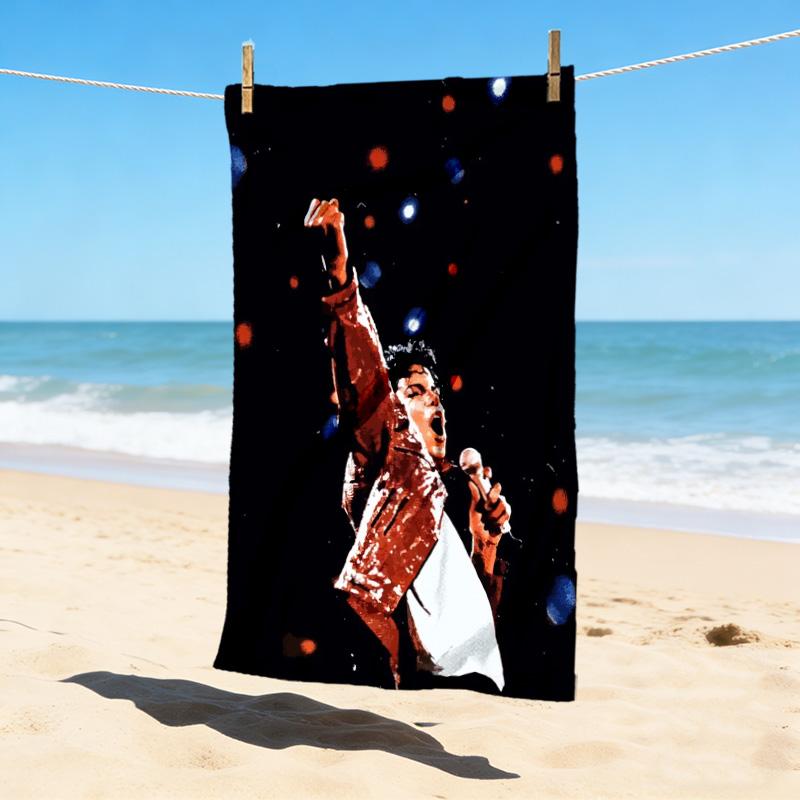 Michael Jackson Stijlvolle Digitale Print Strandlaken Sneldrogende Absorberende Deken Voor Strand Zwembad Sportschool Reizen