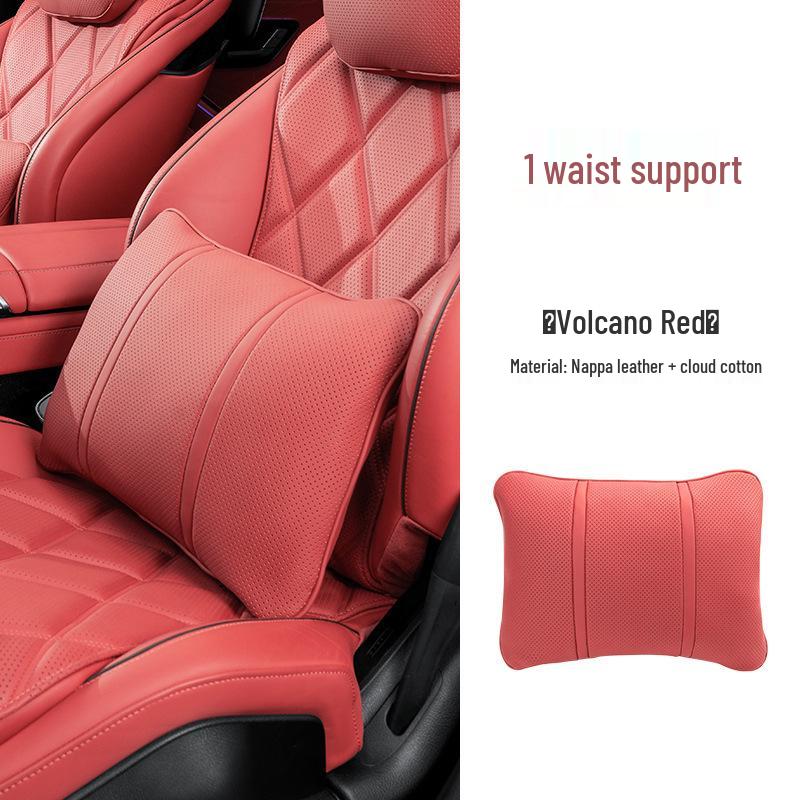 Premium Maybach S-Class Headrest & Breathable Lumbar Support Cushion