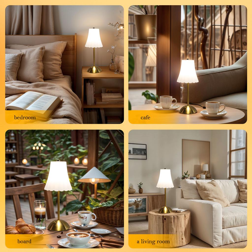 LED Elegant Table Lamp Touch Sensor Desktop Night Light Type-C Rechargeable Crystal Touch Desktop Light Room Decor Lighting