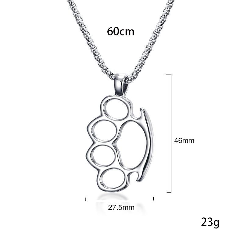 Personality Finger Cot Pendant Necklace For Men Women Hip Hop Style Stainless Steel Box Chain Trendy Neck Accessories Party Gift