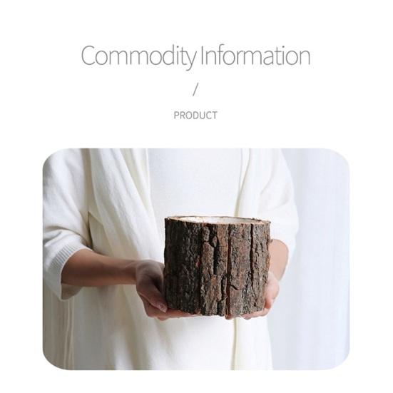 Creative Christmas Xmas Decor Dried Flower Packaging Bark Barrel Bucket Box Gift