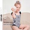 Traje de baño de una pieza con estampado de leopardo ASK JUNIOR para niñas, resistente al sol y al cloro